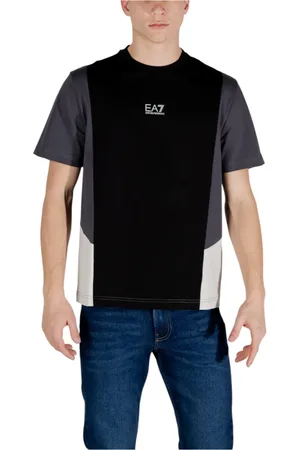 EA7 Homme, Tops, Multicolore, Taille: S T-Shirt en Coton Multicolore à Manches Courtes
