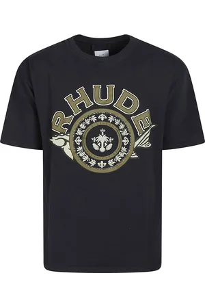 Rhude Homme, Tops, Noir, Taille: M T-shirt de Luxe Imprimé Caviar