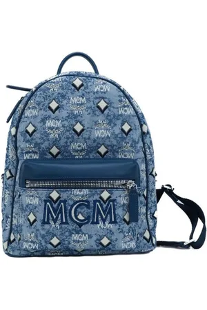 MCM Femme, Sacs, Bleu, Taille: ONE Size Sac à Dos Mini en Denim Bleu Accessoire Élégant