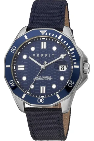 ESPRIT Homme, Accessoires, Bleu, Taille: ONE Size Bracelet en Toile Bleue Montre Analogique
