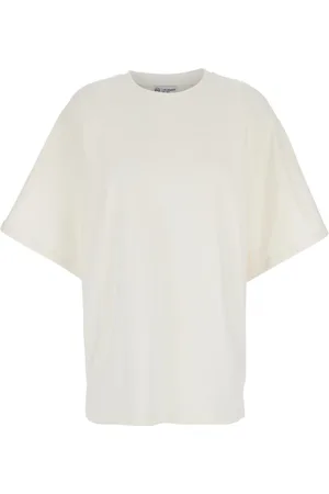 Adriano Goldschmied Femme, Tops, Blanc, Taille: M T-shirt blanc à col rond avec logo