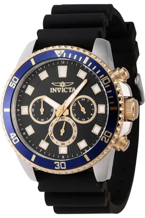 Invicta Homme, Accessoires, Noir, Taille: ONE Size Chronographe Montre Homme Analogique Bracelet en Silicone