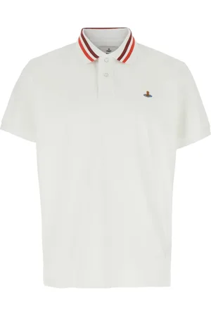 Vivienne Westwood Homme, Tops, Blanc, Taille: XL Polo Blanc avec Logo Orb