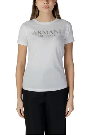 Armani Exchange Femme, Tops, Blanc, Taille: 40 FR T-shirt en coton à manches courtes