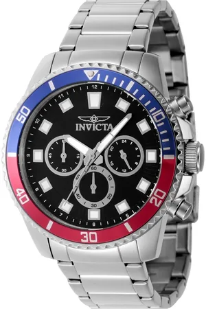Invicta Homme, Accessoires, Gris, Taille: ONE Size Chronographe Analogique en Acier Inoxydable