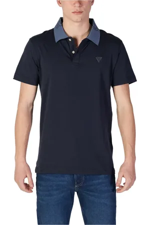 Guess Homme, Tops, Bleu, Taille: M Polo Bleu avec Fermeture à Boutons