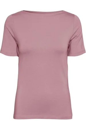 VERO MODA Femme, Tops, Rose, Taille: 42 FR T-shirt rose à col bateau pour femmes