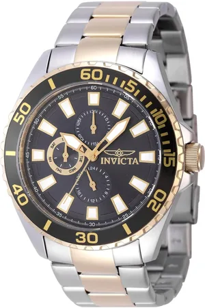 Invicta Homme, Accessoires, Jaune, Taille: ONE Size Chronographe Bicolore Montre Acier