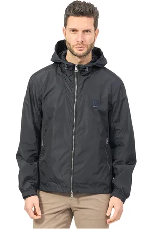 Armani Exchange Homme, Vestes, Bleu, Taille: L Manteau bleu à capuche printemps