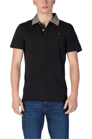 Guess Homme, Tops, Noir, Taille: 2XL Polo Noir à Boutons