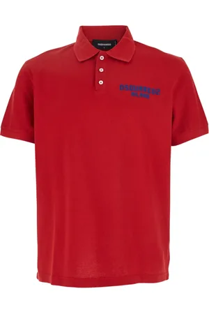 Dsquared2 Homme, Tops, Rouge, Taille: M Polo Rouge Logo Brodé Coton