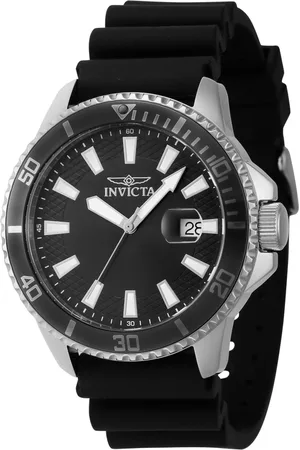 Invicta Homme, Accessoires, Noir, Taille: ONE Size Montre Analogique Moderne en Acier Inoxydable