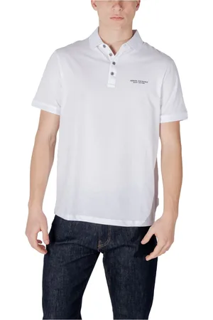 Armani Exchange Homme, Tops, Blanc, Taille: S Polo Blanc avec Fermeture à Bouton