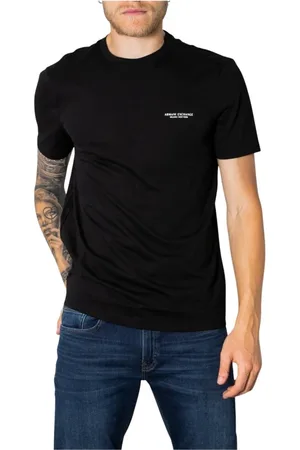 Armani Exchange Homme, Tops, Noir, Taille: 2XL T-shirt col rond noir