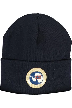 Napapijri Homme, Accessoires, Bleu, Taille: ONE Size Bonnet Beanie en Acrylique Bleu avec Logo