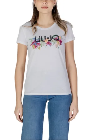 Liu Jo Femme, Tops, Blanc, Taille: 36 FR T-Shirt en Coton Imprimé Élégant