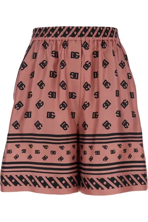 Dolce & Gabbana Femme, Shorts, Rose, Taille: 32 FR Shorts Bermuda Rose en Soie avec Logo DG