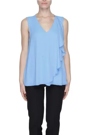 SANDRO FERRONE Femme, Tops, Bleu, Taille: 36 FR Chemisier bleu à manches courtes en polyester
