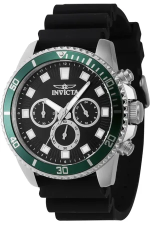 Invicta Homme, Accessoires, Noir, Taille: ONE Size Chronographe Analogique avec Bracelet en Silicone