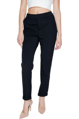 VERO MODA Femme, Pantalons, Noir, Taille: 38 FR L30 Jean et pantalon en polyester noir