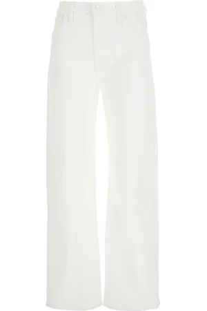 Mother Femme, Jeans, Blanc, Taille: W27 Jean Blanc en Coton à Cinq Poches Femme