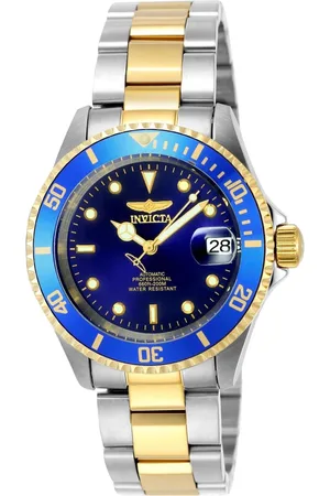 Invicta Homme, Accessoires, Gris, Taille: ONE Size Montre Analogique Bleue TwoTone avec Date