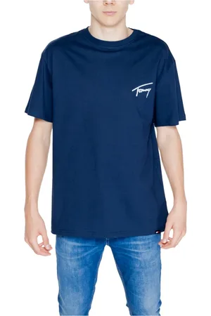 Tommy Hilfiger Homme, Tops, Bleu, Taille: S T-shirt en Coton Signature Collection Printemps/Été