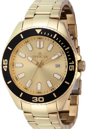 Invicta Homme, Accessoires, Jaune, Taille: ONE Size Montre Analogique Pro Diver Or