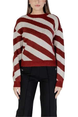 VERO MODA Femme, Pulls, Multicolore, Taille: 44 FR Pull à Rayures Col Rond