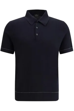 BRIONI Homme, Tops, Noir, Taille: M Polo Slim Fit en Maille à Manches Courtes