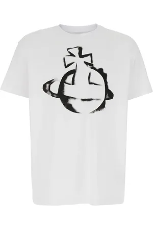 Vivienne Westwood Homme, Tops, Blanc, Taille: L Orb Logo Print T-Shirt