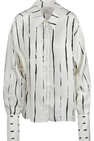 ALYSI Femme, Blouses et Chemises, , Taille: 42 FR Chemise en Soie à Col Pointu