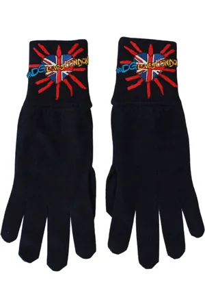 Dolce & Gabbana Unisex, Accessoires, Bleu, Taille: ONE Size Gants en Laine Vierge Bleue Unisexe