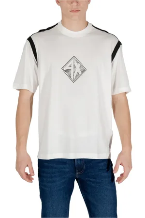 Armani Exchange Homme, Tops, Blanc, Taille: S T-shirt blanc imprimé à manches courtes