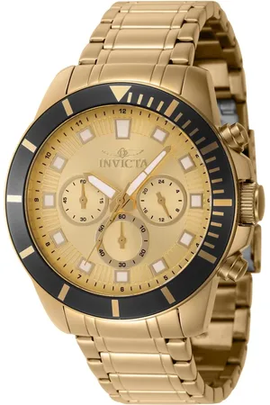 Invicta Homme, Accessoires, Jaune, Taille: ONE Size Montre analogique chronographe GoldTone