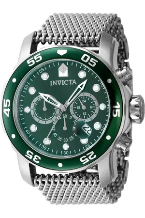 Invicta Homme, Accessoires, Gris, Taille: ONE Size Chronographe Montre en Acier Inoxydable Modèle