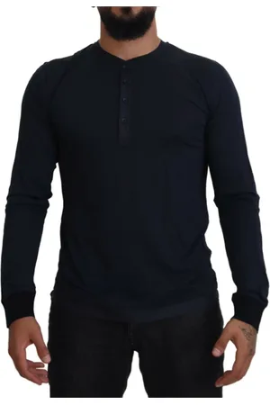 Dolce & Gabbana Homme, Tops, Bleu, Taille: S Long Sleeve Hauts