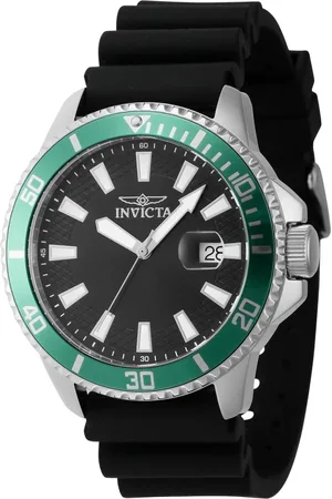 Invicta Homme, Accessoires, Noir, Taille: ONE Size Chronographe Montre en Acier Inoxydable avec Bracelet en Silicone