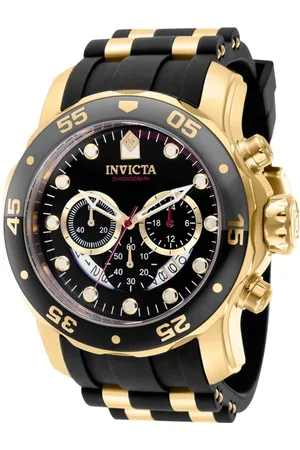 Invicta Homme, Accessoires, Noir, Taille: ONE Size Chronographe Acier Inoxydable Bracelet en Silicone Montre
