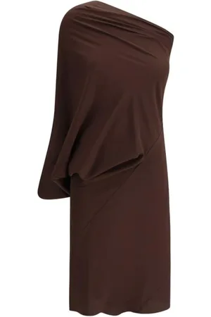Rick Owens Femme, Robes, Brun, Taille: 38 FR Robe asymétrique drapée à une épaule