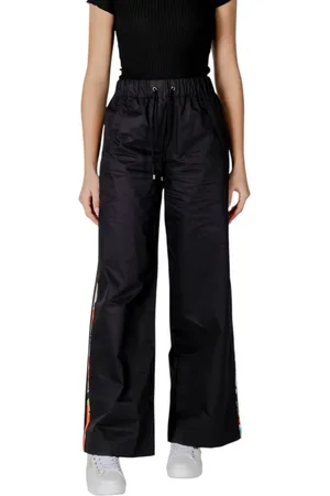 Desigual Femme, Pantalons, Noir, Taille: 40 FR Pantalon noir en coton à lacets avec poches