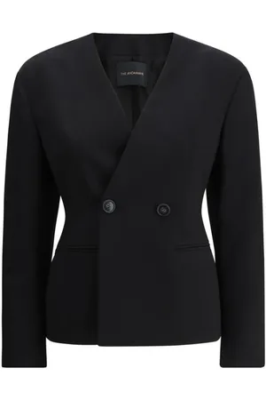 Andamane Femme, Vestes, Noir, Taille: 36 FR Elegant Double-Breasted Blazer