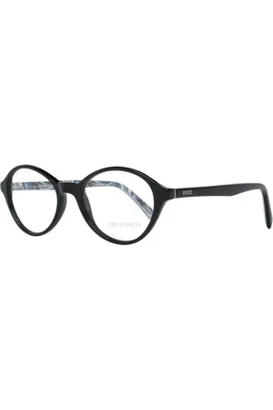 Emilio Pucci Femme, Accessoires, Noir, Taille: ONE Size Montures optiques ovales noires avec verres en plastique