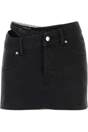 Alexander Wang Femme, Jupes, Noir, Taille: W26 Mini Jupe en Denim Noir