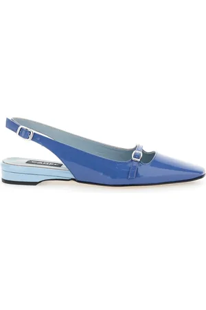Carel Femme, Chaussures, Bleu, Taille: 37 EU Chaussures de Ballet Slingback Bleues en Cuir