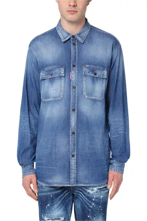Dsquared2 Homme, Chemises, Bleu, Taille: L Chemise en Denim