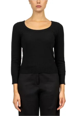 LIVIANA CONTI Femme, Pulls, Noir, Taille: 40 FR Pull en Cachemire Noir - Col Profond