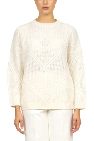 LIVIANA CONTI Femme, Pulls, , Taille: 40 FR Pull Géométrique en Laine - Couleur Pumice