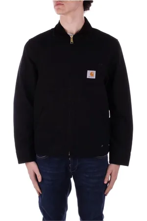 Carhartt Homme, Vestes, Noir, Taille: S Manteau à Fermeture Éclair et Logo en Coton Bio