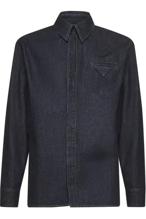 Bottega Veneta Homme, Chemises, Bleu, Taille: S Chemise en Denim Bleu Coupe Classique Indigo